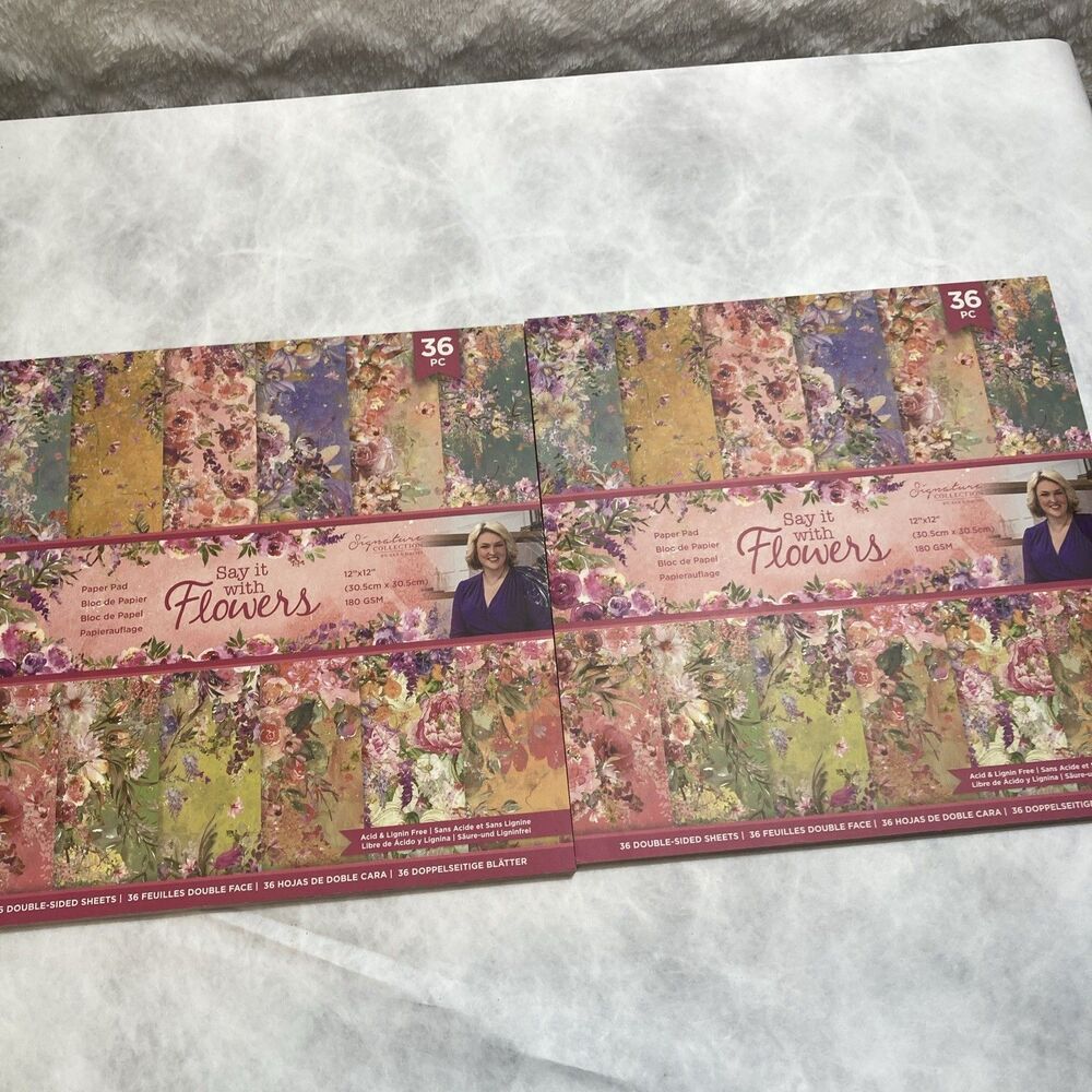 Crafters Companion Say It With Flowers 12x12   Cardstock 180gsm